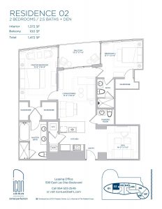 two bedroom Residence 02 floor plan image